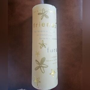 Friend's Forever Decorative Cream Candle with Gold Accents